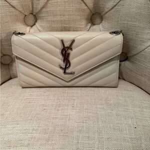 Yves Saint Laurent Cream Quilted Leather WOC